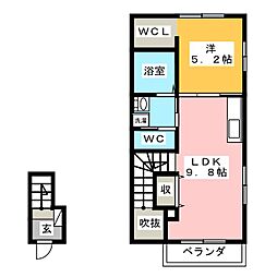 パインズ新前橋 1LDKの間取図画像
