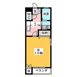 ガーデンプレイス 1Kの間取図画像