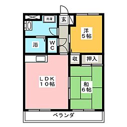 KS・1マンション 2LDKの間取図画像