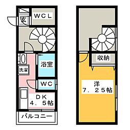 ファンティーヌ 1DKの間取図画像