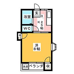 コーポイヴ 1Kの間取図画像