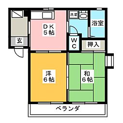 フレグランスA 2DKの間取図画像