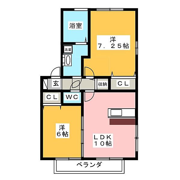 オーク ｜群馬県高崎市飯塚町(賃貸アパート2LDK・2階・53.72㎡)の写真 その2