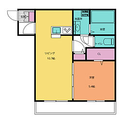 sanctuary court 1階1LDKの間取り