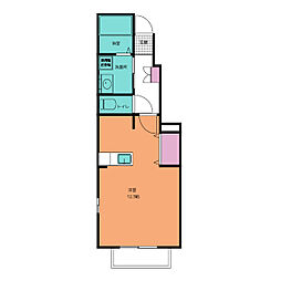 ショウアンドハープ 1階1Kの間取り