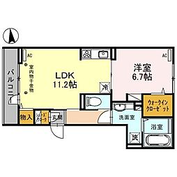 フェリーチェＴＡＫＡＳＡＫＩ 3階1LDKの間取り
