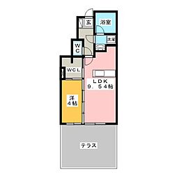 グランツリー倉賀野 1階1LDKの間取り