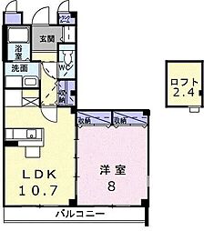 プレッソ・ベル 1LDKの間取図画像