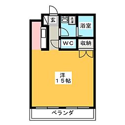 アストラーレ 1Kの間取図画像