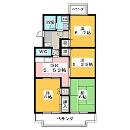 エスポワール 4DKの間取図画像