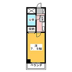 あさひレジデンス高崎鞘町 1Kの間取図画像