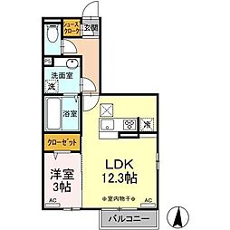 ベルネーレ 1LDKの間取図画像
