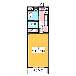 グランドステーション 1Kの間取図画像