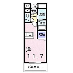 カーサ・セレーノ ワンルームの間取図画像