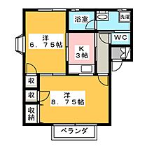 ピカデリーヒルズA  ｜ 群馬県伊勢崎市除ケ町（賃貸アパート2K・1階・43.14㎡） その2