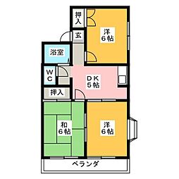 サンハイム参番館 3DKの間取図画像