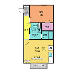 クローリス 1LDKの間取図画像