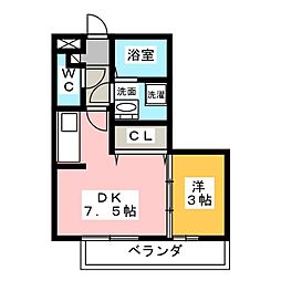 エピナールE 1DKの間取図画像