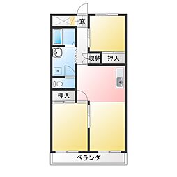丸善マンション 2LDKの間取図画像