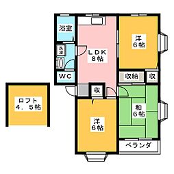 フラワーアネックス 3DKの間取図画像