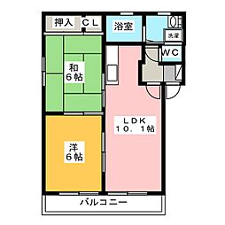 ヴィラカシマB 2LDKの間取図画像