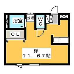 ビクトリーハイツ八斗島 ワンルームの間取図画像
