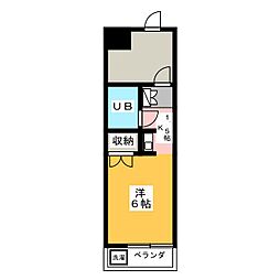 エトワール本庄第一 ワンルームの間取図画像