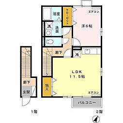 ジュンキャッスル 1LDKの間取図画像