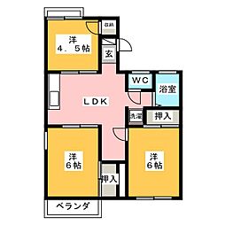 アルカディア伊勢崎B 3DKの間取図画像