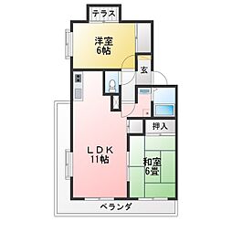 井上マンション 2LDKの間取図画像