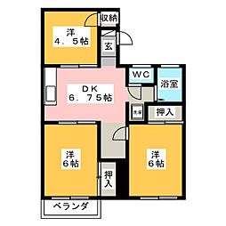 アルカディア伊勢崎A 3DKの間取図画像