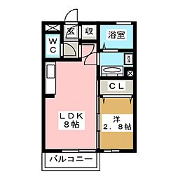 サファイア 1LDKの間取図画像