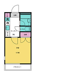 ブールヴァール菊名 1階1Kの間取り