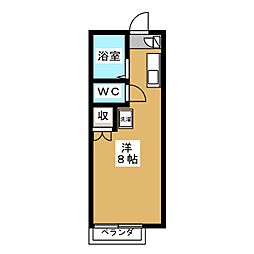 パレ菊名 ワンルームの間取図画像