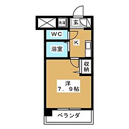 アルテーヌ新横浜 1Kの間取図画像