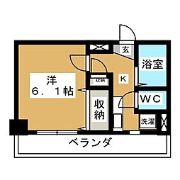 アルテーヌ新横浜 1Kの間取図画像