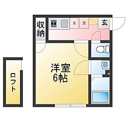 クレッシェレ小机 1Kの間取図画像