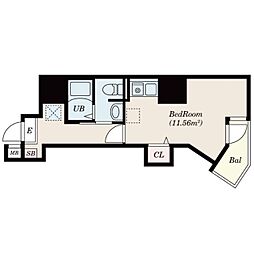 CourtTower新横浜 ワンルームの間取図画像