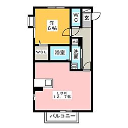 モナリエ 1階1LDKの間取り