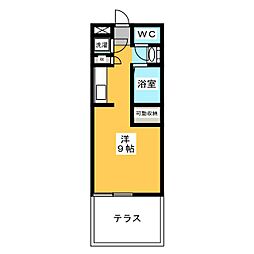 エトワールＡＳＡＯ 1階ワンルームの間取り
