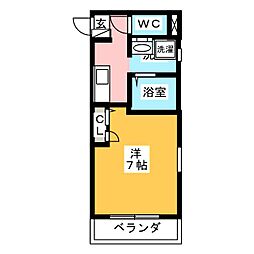 Sunny Side生田 3階1Kの間取り