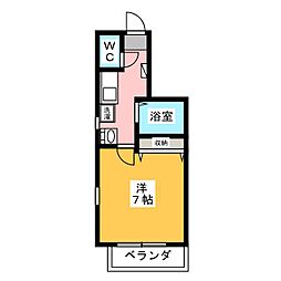 Ｆｏｒｅｓｔ　Ｃｏｕｒｔ 3階1Kの間取り