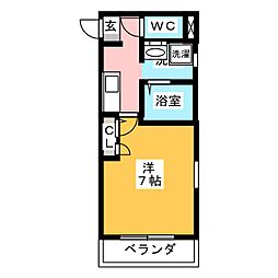 Sunny Side生田 1階1Kの間取り