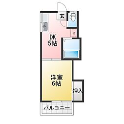 サン・メイプル 1DKの間取図画像
