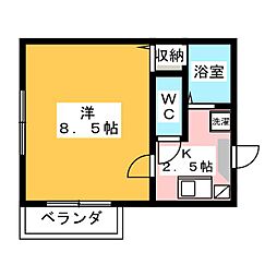 レジデンス葉山 1Kの間取図画像