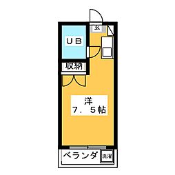 ハニイ枡形 ワンルームの間取図画像