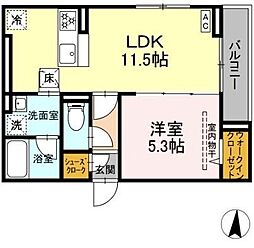 D Paina 登戸III 1LDKの間取図画像