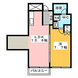 コート向ケ丘 2LDKの間取図画像