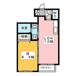 アルテリーベ 1LDKの間取図画像