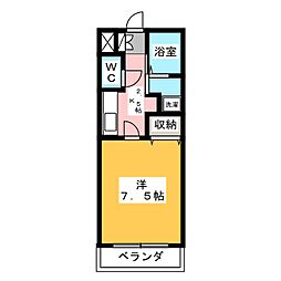 キャッスルヴィレッジ 1Kの間取図画像